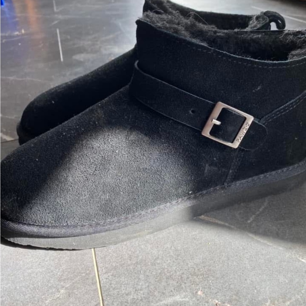 Pawz by BearPaw Black Suede Boots with Logo